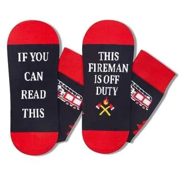 Fireman Off Duty Socks Comfortable Fun Gift for Men