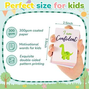 Set of 52 Kids Affirmation Flash Cards Motivational Phrase Meditation Gifts Positive Daily Affirmati...