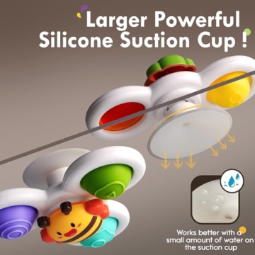 ALASOU 3PCS Suction Cup Spinner Toys for Toddlers Under 3
