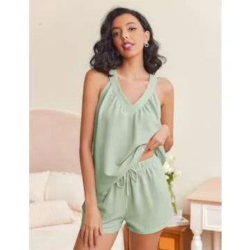 Chic Ekouaer Pajama Sets for Women in Light Green