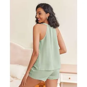 Chic Ekouaer Pajama Sets for Women in Light Green