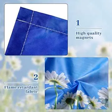 Hortsun 4 Pack Fluorescent Light Covers Fluorescent Ceiling Shade Panel Magnetic Light Cover Filters for Office Classroom Home Drop Ceiling, 4 x 2 Feet(Chamomiles)