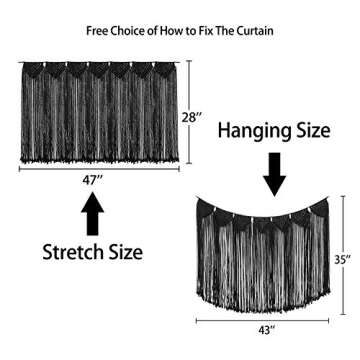 Macrame Woven Wall Hanging Curtain Fringe Garland Banner - Boho Shabby Gothic Wall Decor - Apartment Dorm Living Room Bedroom Baby Nursery Art - Party Backdrop Decoration 47" L x 28" W