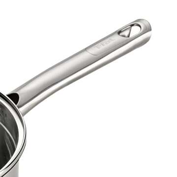 T-fal Performa Stainless Steel Sauce Pan with Lid 3 Quart, Induction Compatible, Oven Broiler Safe 500F, Multipurpose Handy Saucepan, Kitchen Small Pot, Pots and Pans, Cookware, Dishwasher Safe Silver