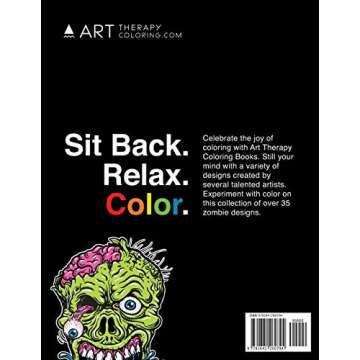 Zombie Coloring Book: Black Background: Midnight Edition Zombie Coloring Pages for Everyone, Adults,...