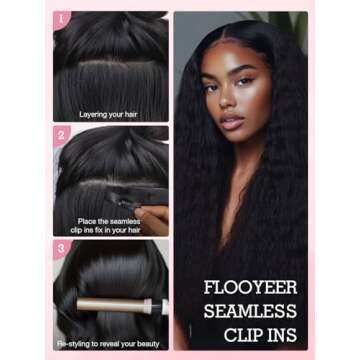 Flooyeer Seamless Clip-in Real Human Hair Extensions