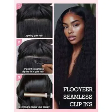 Flooyeer Seamless Clip-in Real Human Hair Extensions