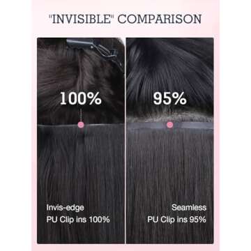 Flooyeer Seamless Clip-in Real Human Hair Extensions