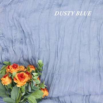 Twakashic 2 Pack 13Ft Cheesecloth Table Runner, Boho Rustic Gauze Dusty Blue Table Runner 35" x 160"...