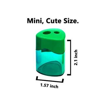 AUSTARK 24Pcs Cute Manual Pencil Sharpeners, Dual Hole, Assorted Colors for School, Office & Home