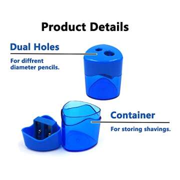 AUSTARK 24Pcs Assorted Color Manual Pencil Sharpeners