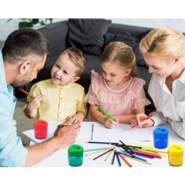 AUSTARK 24Pcs Assorted Color Manual Pencil Sharpeners