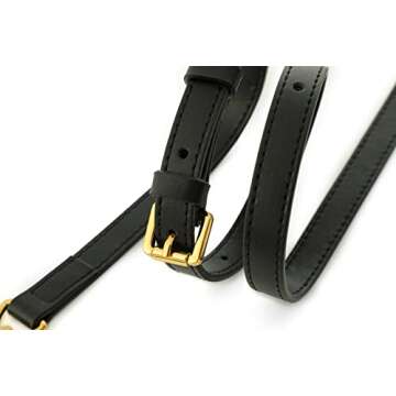 LDKJ Vachetta Leather Adjustable Crossbody Strap for Women's Crossbody Handbags (Black)