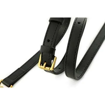 LDKJ Vachetta Leather Adjustable Crossbody Strap for Women's Crossbody Handbags (Black)