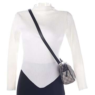 LDKJ Vachetta Leather Adjustable Crossbody Strap for Women's Crossbody Handbags (Black)