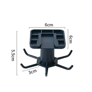KAIOEYUH 2pcs Under Cabinet Kitchen Utensil Rack,360° Rotating Under Shelf Kitchen Utility Hooks,Adhesive Kitchen Utensil Tools Storage Holder,Black
