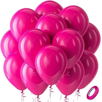 Bezente Hot Pink Latex Party Balloons 100 Pack 12" for Celebrations