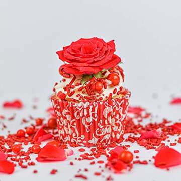 Red Sprinkles Valentines Sprinkles for Cake Decorating Fancy Valentine Sprinkles for Cookie Decorati...