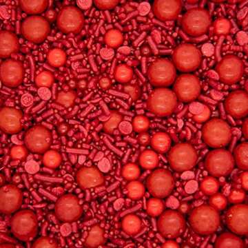 Red Sprinkles for Valentine's Day Cake Decorating