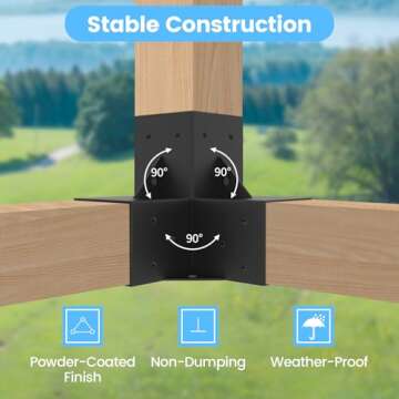 Neorexon Pergola Kit Solid Steel 4x4 Post Bracket