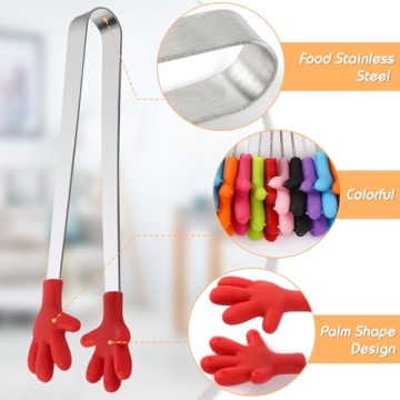 Shindel Silicone Mini Tongs - Fun Colorful Kitchen Gadgets