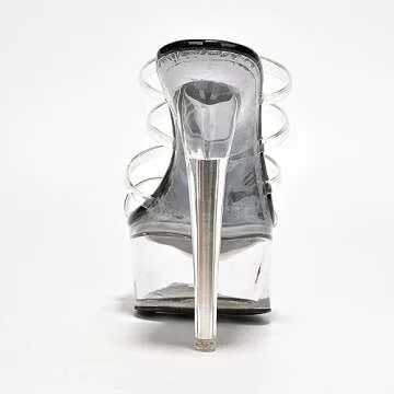 Cape Robbin Clear High Heels for Women - Sexy Stiletto Heels Women - Clear Heels for Women - Strappy Stripper Heels For Women Nude Pleaser Heels (Kim)