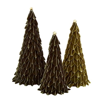 Mud Pie Velvet Ribbon Trees, Small 10" x 4" Dia | Medium 12" x 5" Dia | Large 14" x 5 3/4" Dia