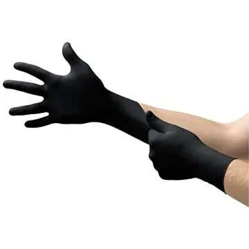 Ansell Microflex Onyx N64 Disposable Nitrile Exam Gloves for Automotive and Metal Fabrication - XL, ...