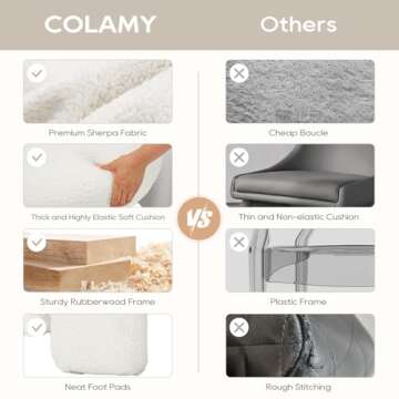 COLAMY Sherpa Barrel Accent Chair, Mid Century Modern Living Room Chair, Upholstered Side Armchair with 3 Legs for Bedroom/Reading Spaces, Cream