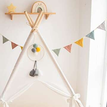 4.9ft Cotton Bunting Banner for Kids Party Decor