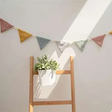 4.9ft Cotton Bunting Banner for Kids Party Decor