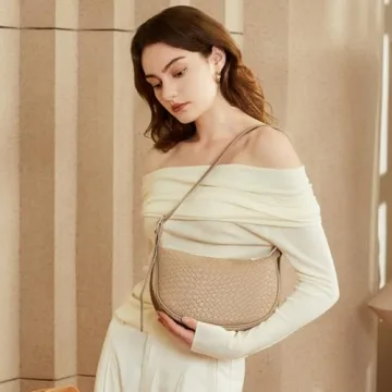 BOSTANTEN Purses for Women Small Crossbody Bags Crescent Shoulder Bag Hobo Handbag with Adjustable Strap, Khaki