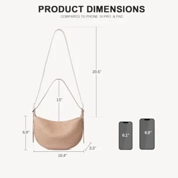 BOSTANTEN Purses for Women Small Crossbody Bags Crescent Shoulder Bag Hobo Handbag with Adjustable Strap, Khaki