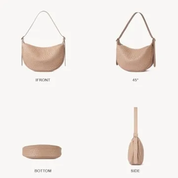 BOSTANTEN Purses for Women Small Crossbody Bags Crescent Shoulder Bag Hobo Handbag with Adjustable Strap, Khaki
