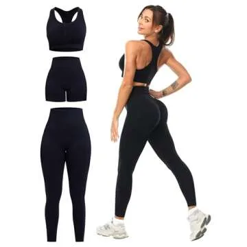 SALSPOR 3 Piece Women’s Workout Set - Butt Lifting Activewear