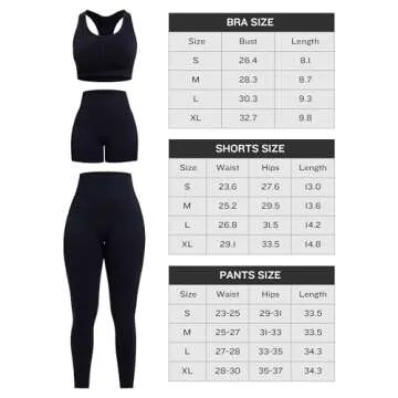 SALSPOR 3 Piece Women’s Workout Set - Butt Lifting Activewear