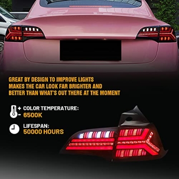 Stylish Custom LED Taillights for Tesla Model 3 & Y