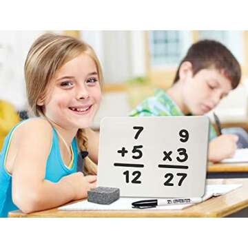 Charles Leonard Dry Erase Lapboard Class Pack - Includes 12 Whiteboards, Markers & Erasers