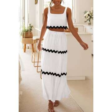 PRETTYGARDEN Women's 2 Piece Beach Outfit for Summer