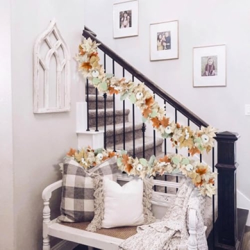 Stunning Neutral Fall Garland for Home Decor - 2 Pack