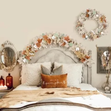 Stunning Neutral Fall Garland for Home Decor - 2 Pack