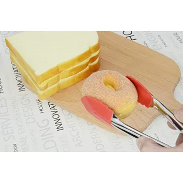 HINMAY Mini Tongs Set of 3 with Silicone Tips