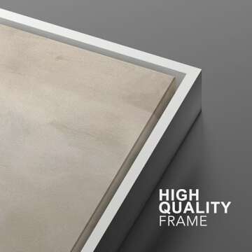 SIGNFORD Framed Canvas Print Wall Art Rustic Tan Paint Stroke Landscape Abstract Shapes Illustrations Modern Art Decorative Boho Relax/Zen Nordic for Living Room, Bedroom, Office - 16"x24" White