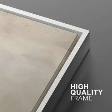 SIGNFORD Framed Canvas Print Wall Art Rustic Tan Paint Stroke Landscape Abstract Shapes Illustrations Modern Art Decorative Boho Relax/Zen Nordic for Living Room, Bedroom, Office - 16"x24" White