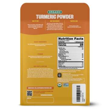 FGO Organic Turmeric Powder w/Curcumin, 8oz Resealable Pouch, USDA Organic and Non-GMO, Sourced from...