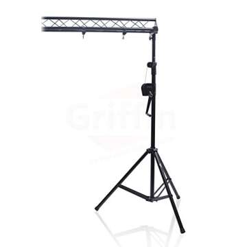 GRIFFIN - Crank Up Triangle Light Truss System | DJ Booth Trussing Stand Kit for Light Cans & Speake...