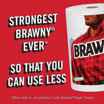 Brawny Pick-A-Size Paper Towels, 6 Double Rolls = 12 Regular Rolls, 2 Sheet Sizes (Half or Full), St...