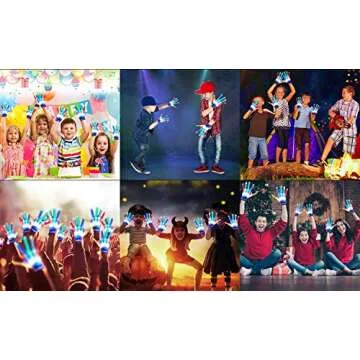 GLEDLOVES LED Finger Gloves,Finger Light Gloves,LED Gloves for Kids and Teen Gifts,The Toys for 3-8 Year Old Boys Girls,Light Up Gloves Have 5Color/6Mode,in Party Outdoor/Indoor Games(1 Pair/S)…