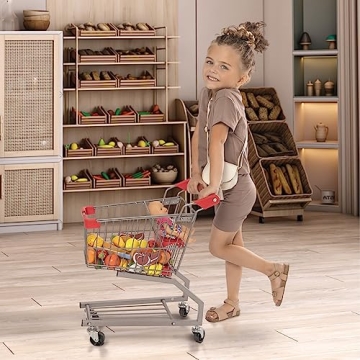 Milliard Metal Toy Shopping Cart for Kids Pretend Play