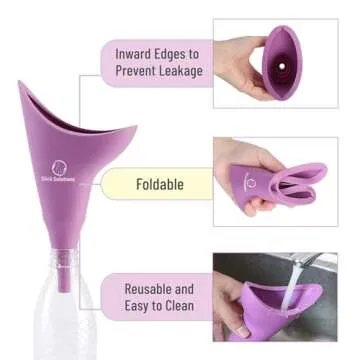 Slick Female Urination Device - Purple, Portable, Easy-to-Use Urinal Funnel for Women on the Go